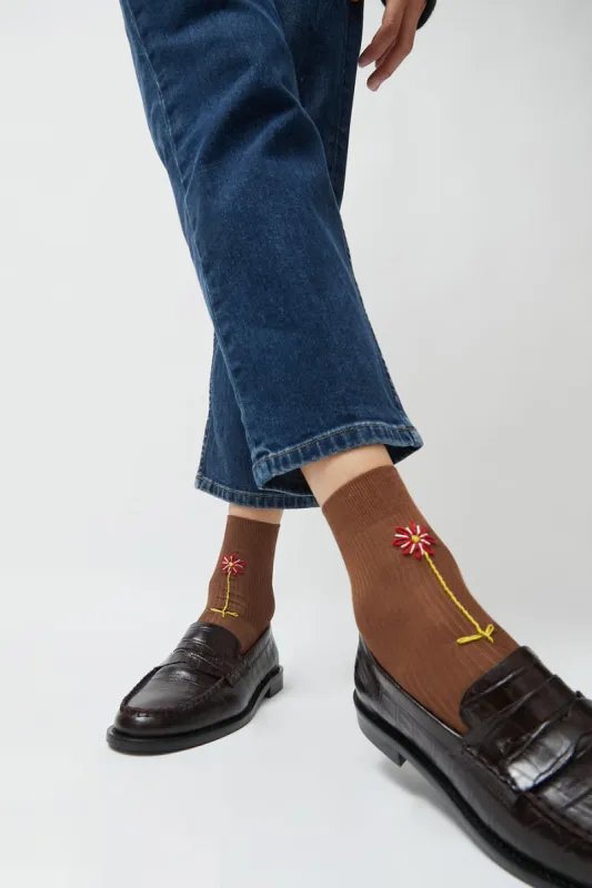 Maria La Rosa Carol Socks in Brown sold by No. 6