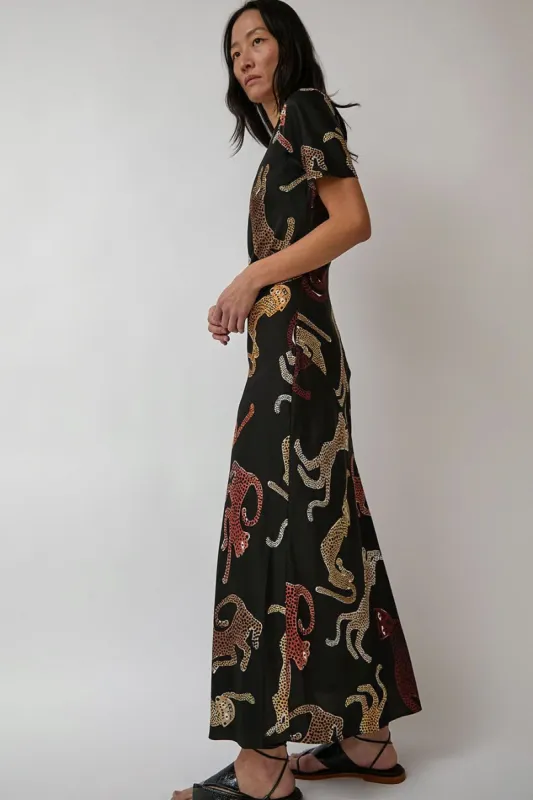 silk laundry jaguar dress Silk Laundry Short Sleeve Bias Dress