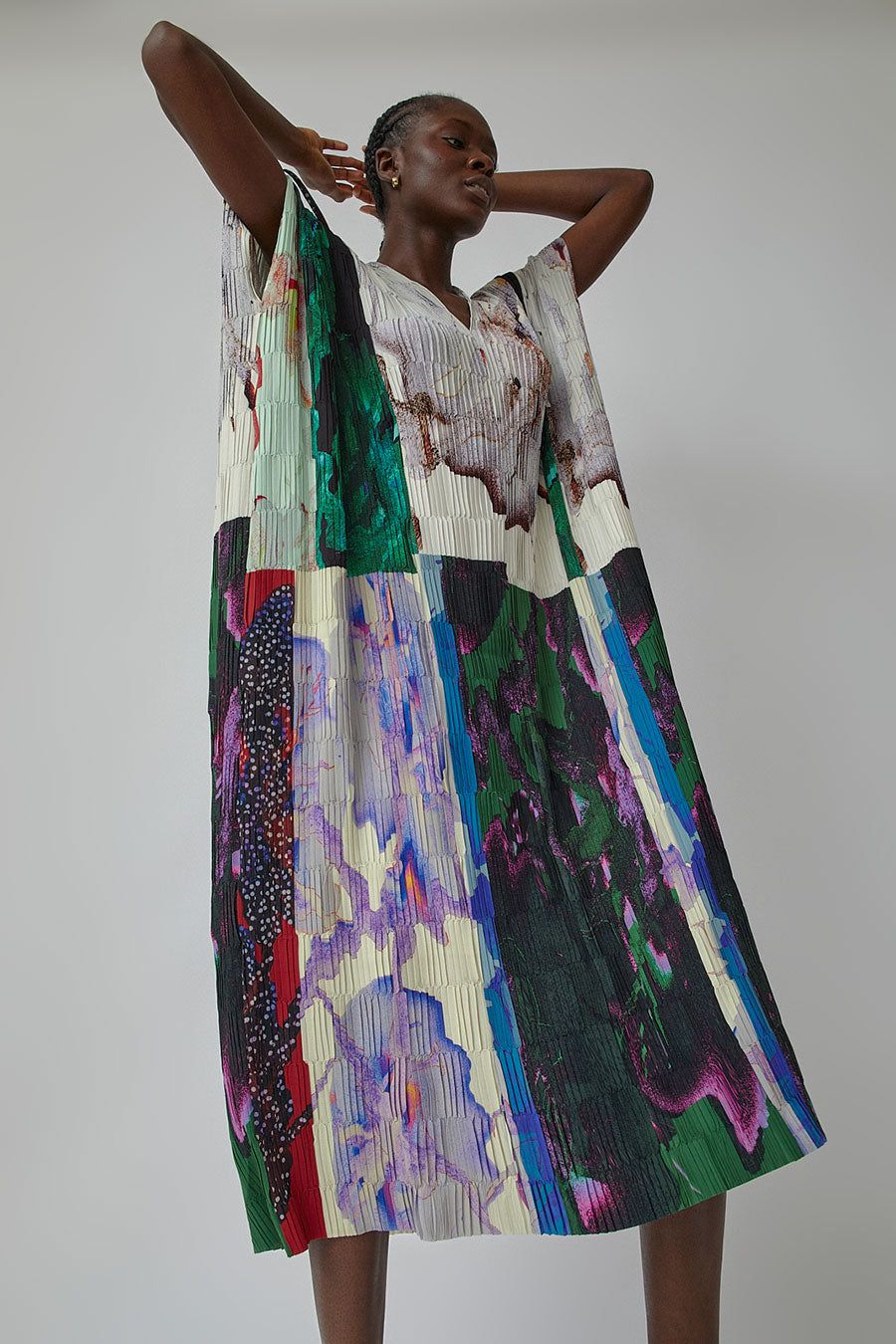 Henrik Vibskov Cherry Plissé Kaftan in Tomato Hortensias sold by No. 6 product image thumbnail 5