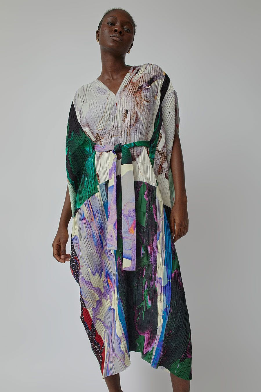 Henrik Vibskov Cherry Plissé Kaftan in Tomato Hortensias sold by No. 6 product image thumbnail 3