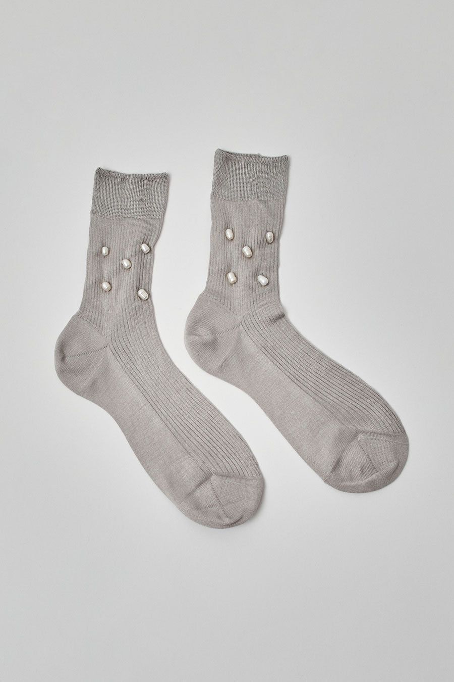 Maria La Rosa Pearls Socks in Perlino sold by No. 6