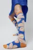 Henrik Vibskov Fuzzy Flower Femme Socks in Fuzzy Blue Orange sold by No. 6