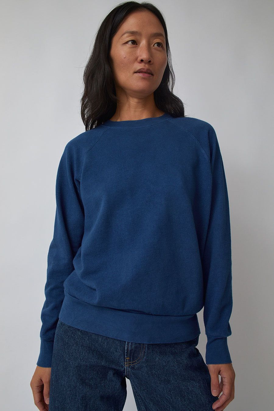 B Sides Crewneck Sweatshirt in Indigo Botanical Dye sold by No. 6