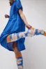 Henrik Vibskov Fuzzy Flower Femme Socks in Fuzzy Blue Orange sold by No. 6