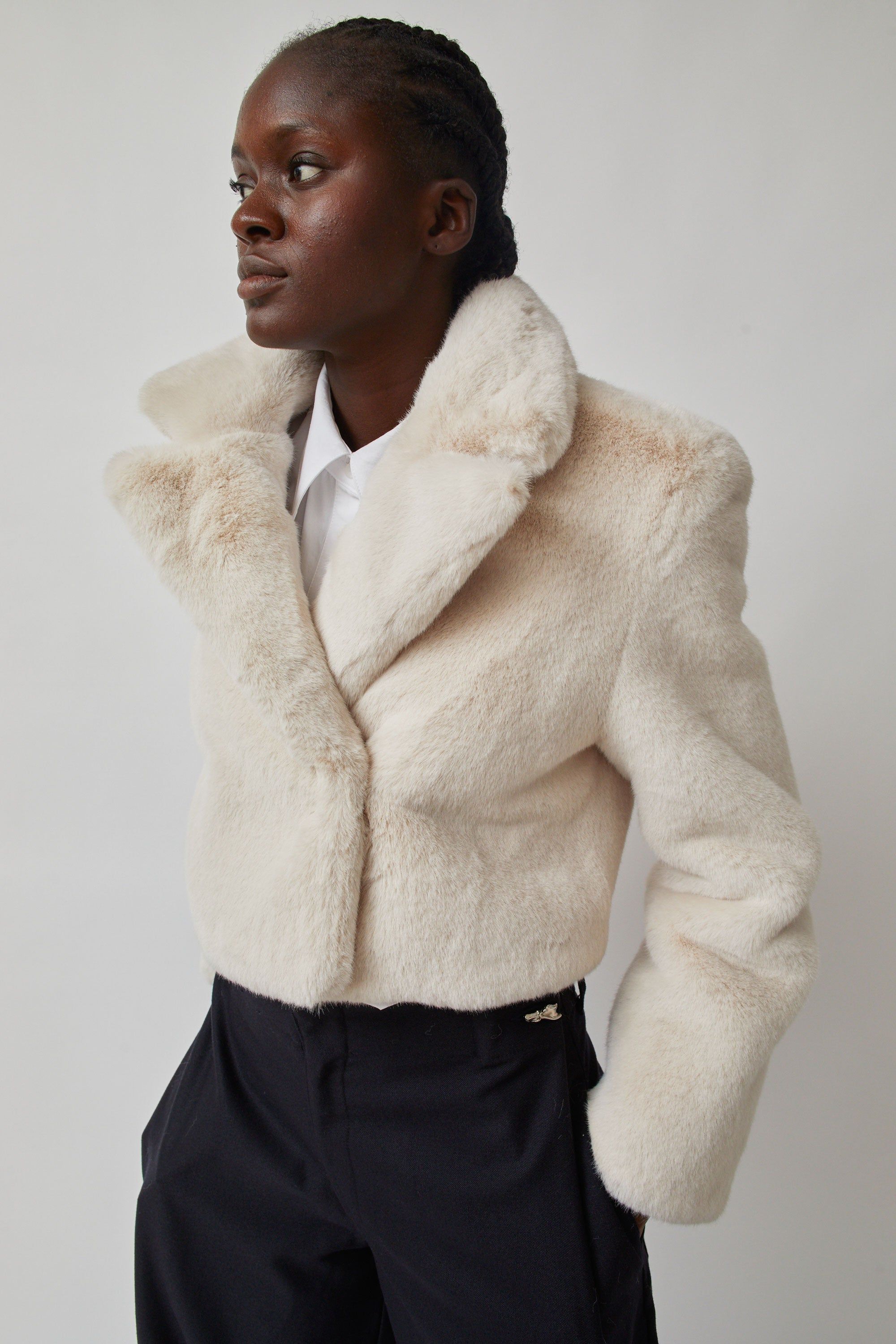 Blossom Morse Fur Jacket in Ivory sold by No. 6 product image thumbnail 2
