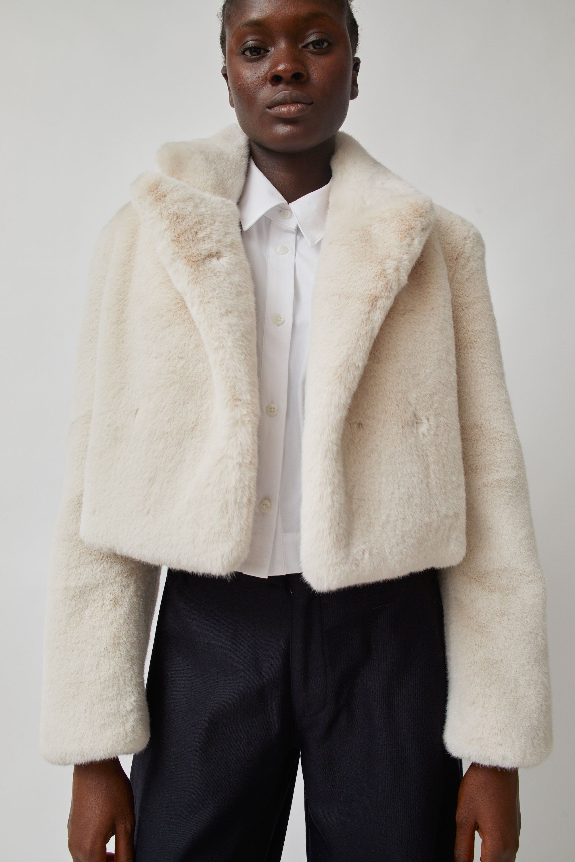 Blossom Morse Fur Jacket in Ivory sold by No. 6