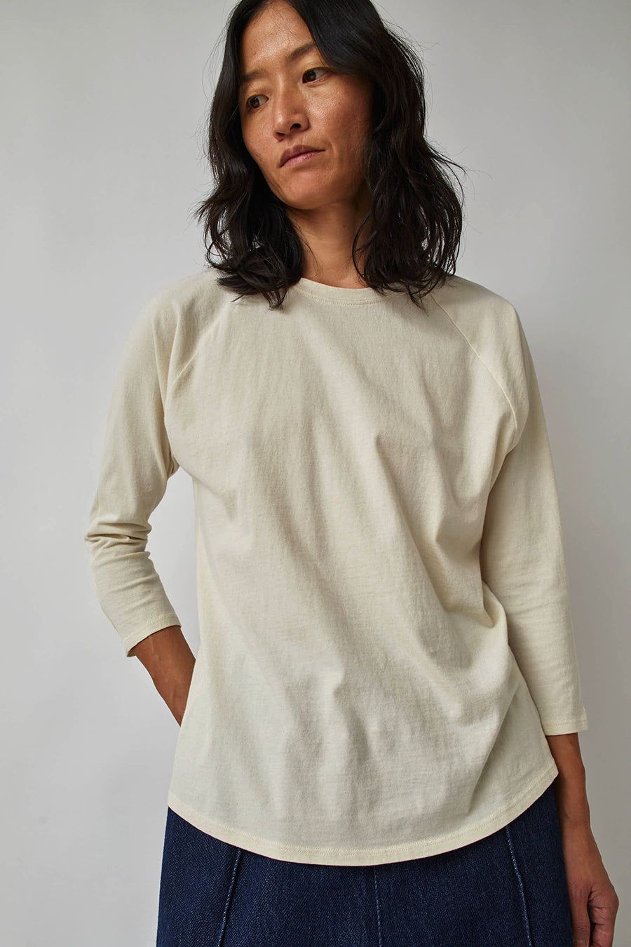 Atelier Delphine Raglan Tee in Angora sold by No. 6