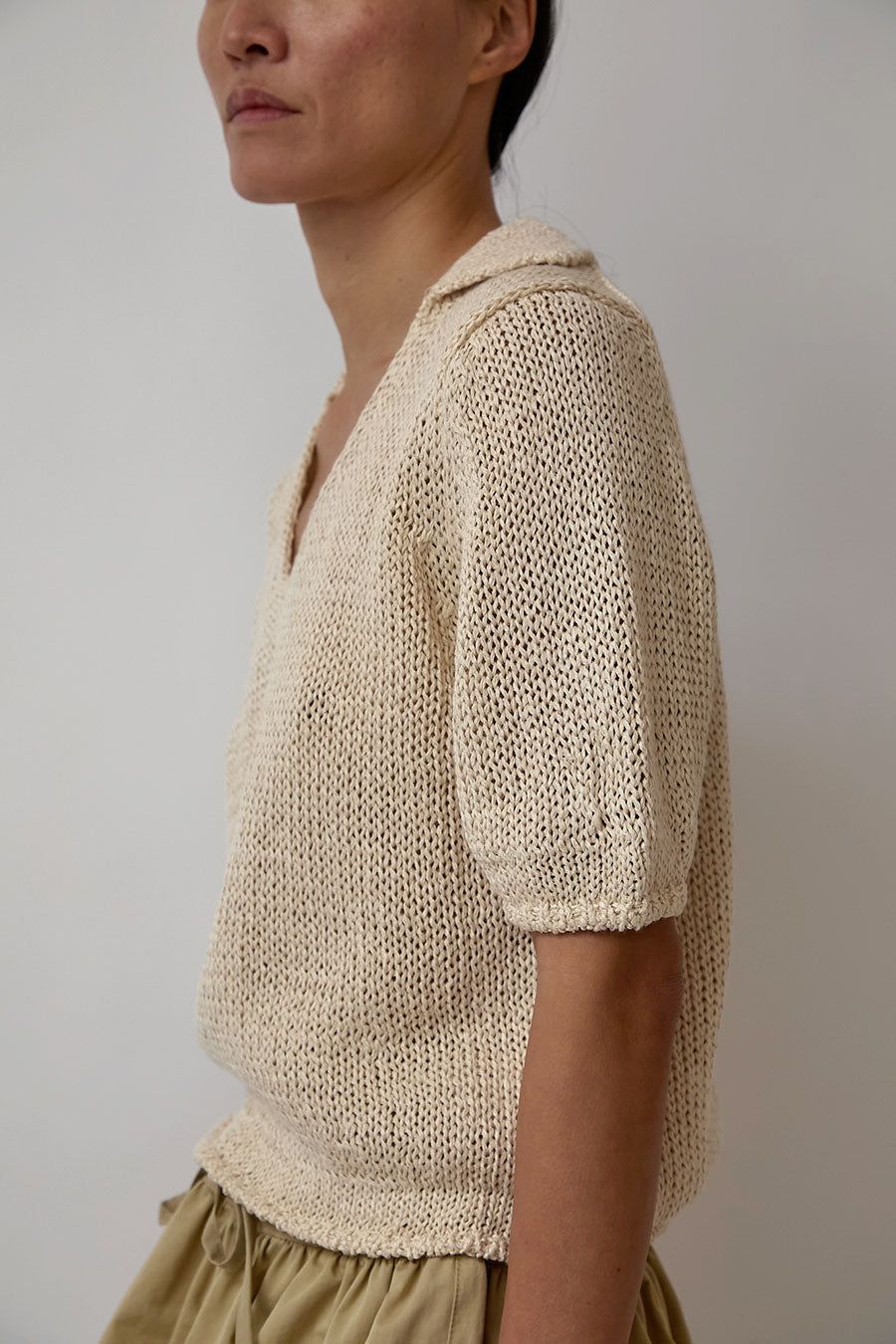 Nothing Written Paper Polo Pullover in Ivory sold by No. 6 product image thumbnail 3