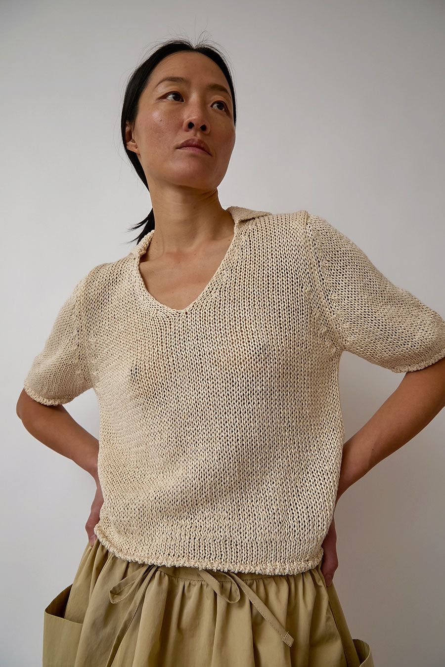 Nothing Written Paper Polo Pullover in Ivory sold by No. 6 product image thumbnail 5