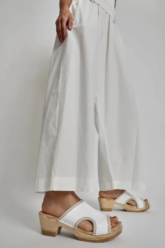 No.6 Alexis Clog on Mid Heel in White Patent sold by No. 6
