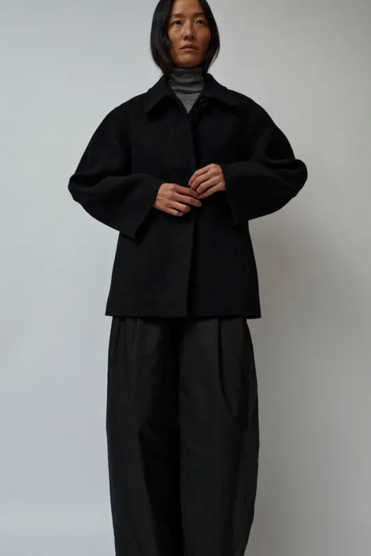 Amomento Hourglass Half Coat in Black sold by No. 6