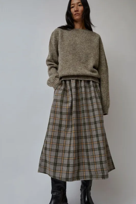 Sultan Wash Marla Skirt UK in Check Khaki made by No. 6