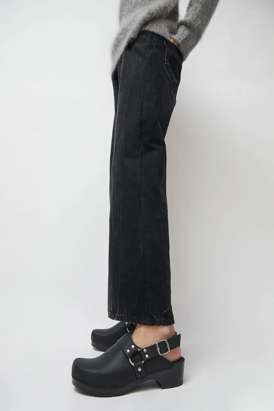 No.6 Brando Clog on Vintage Base in Black on Black Base sold by No. 6
