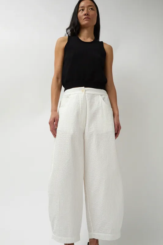 CORDERA Tublar Curved Pants in White sold by No. 6