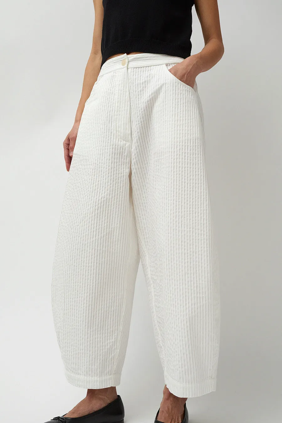 CORDERA Tublar Curved Pants in White sold by No. 6 product image thumbnail 2