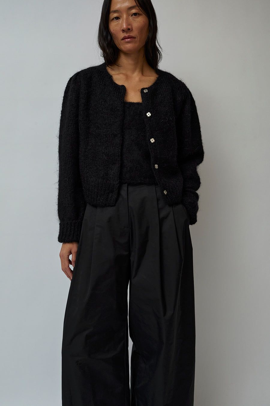 Amomento New Grandma Cardigan in Black sold by No. 6