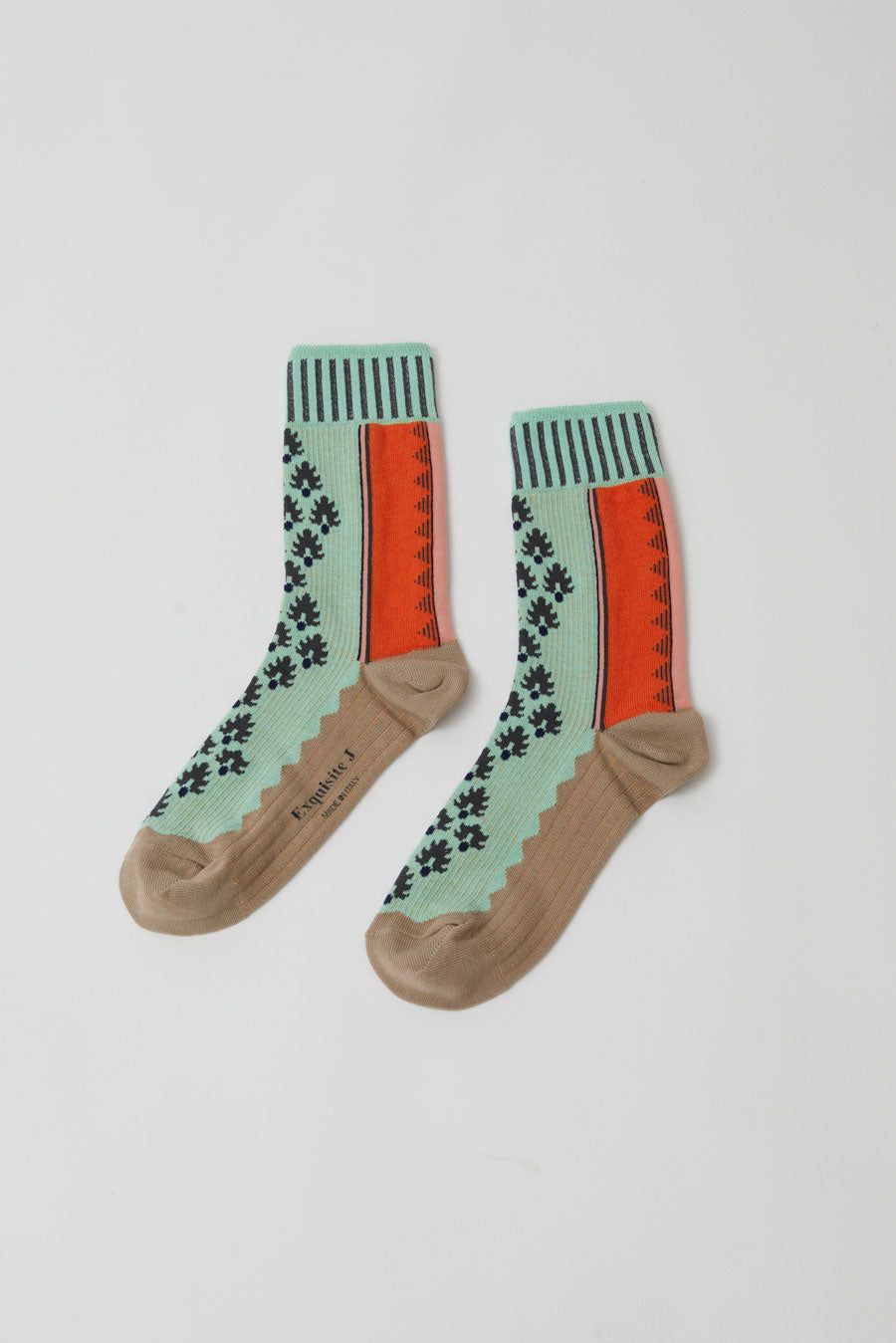 Exquisite J Graphic Socks in Mint sold by No. 6 product image thumbnail 2