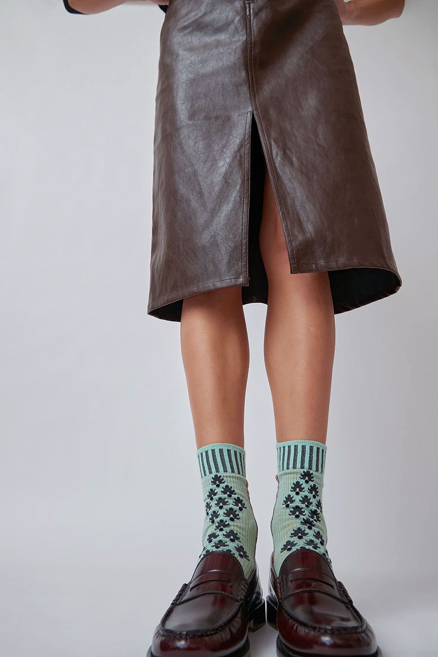 Exquisite J Graphic Socks in Mint sold by No. 6 product image thumbnail 3