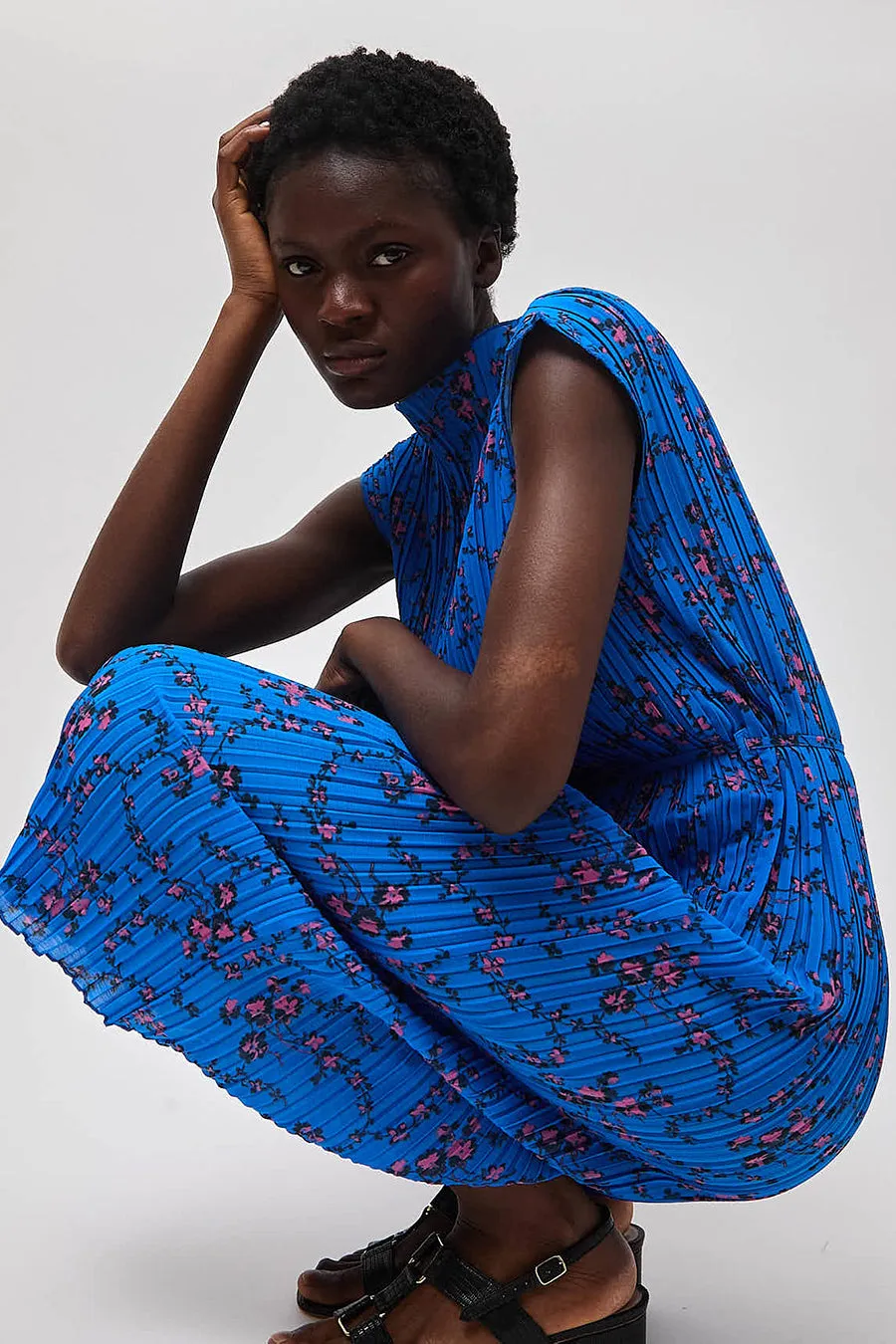 No.6 Lucien Dress in Royal Trellis sold by No. 6