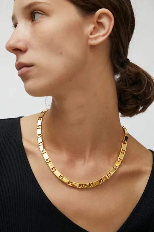 Numbering Rectangle Chain Link Necklace in Gold sold by No. 6