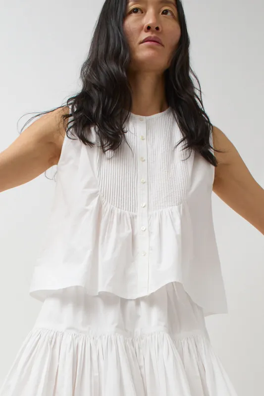 Anaak Camille Sleeveless Tux Blouse in Chalk sold by No. 6