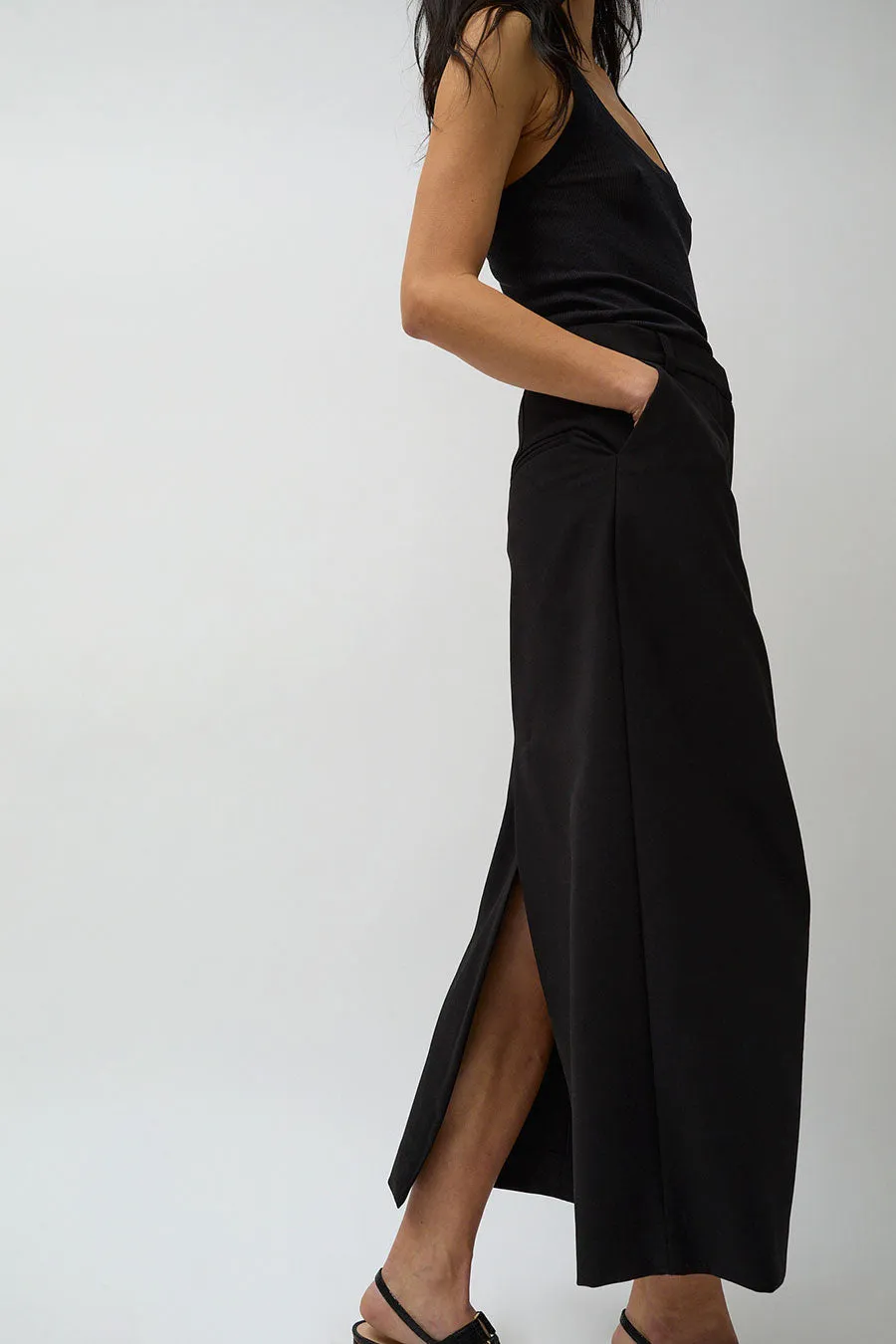 Mijeong Park Split Back Midi Skirt in Black sold by No. 6 product image thumbnail 4