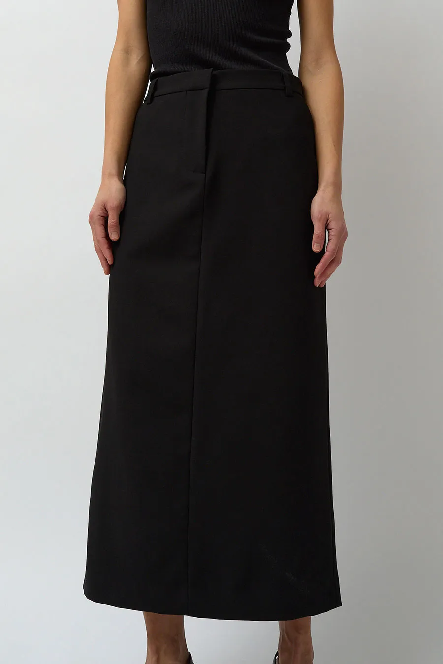 Mijeong Park Split Back Midi Skirt in Black sold by No. 6 product image thumbnail 2