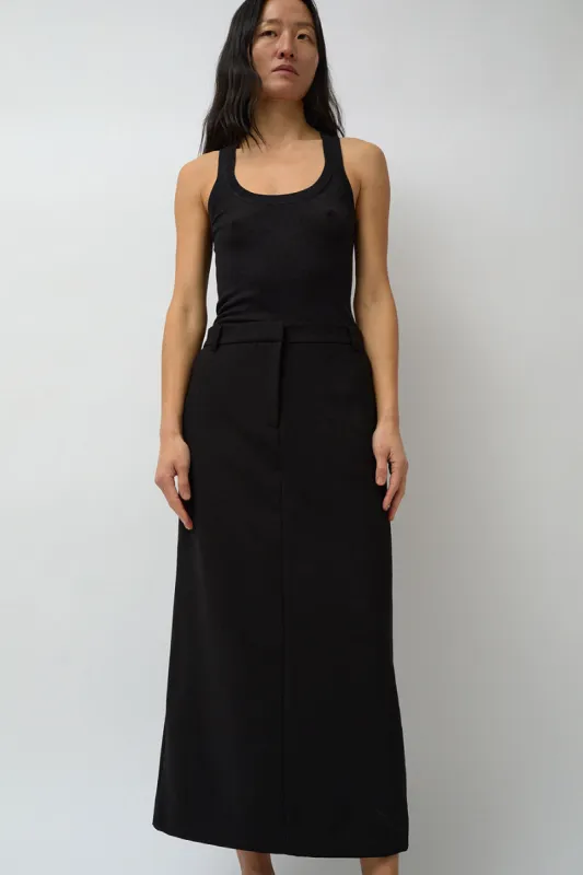 Mijeong Park Split Back Midi Skirt in Black sold by No. 6
