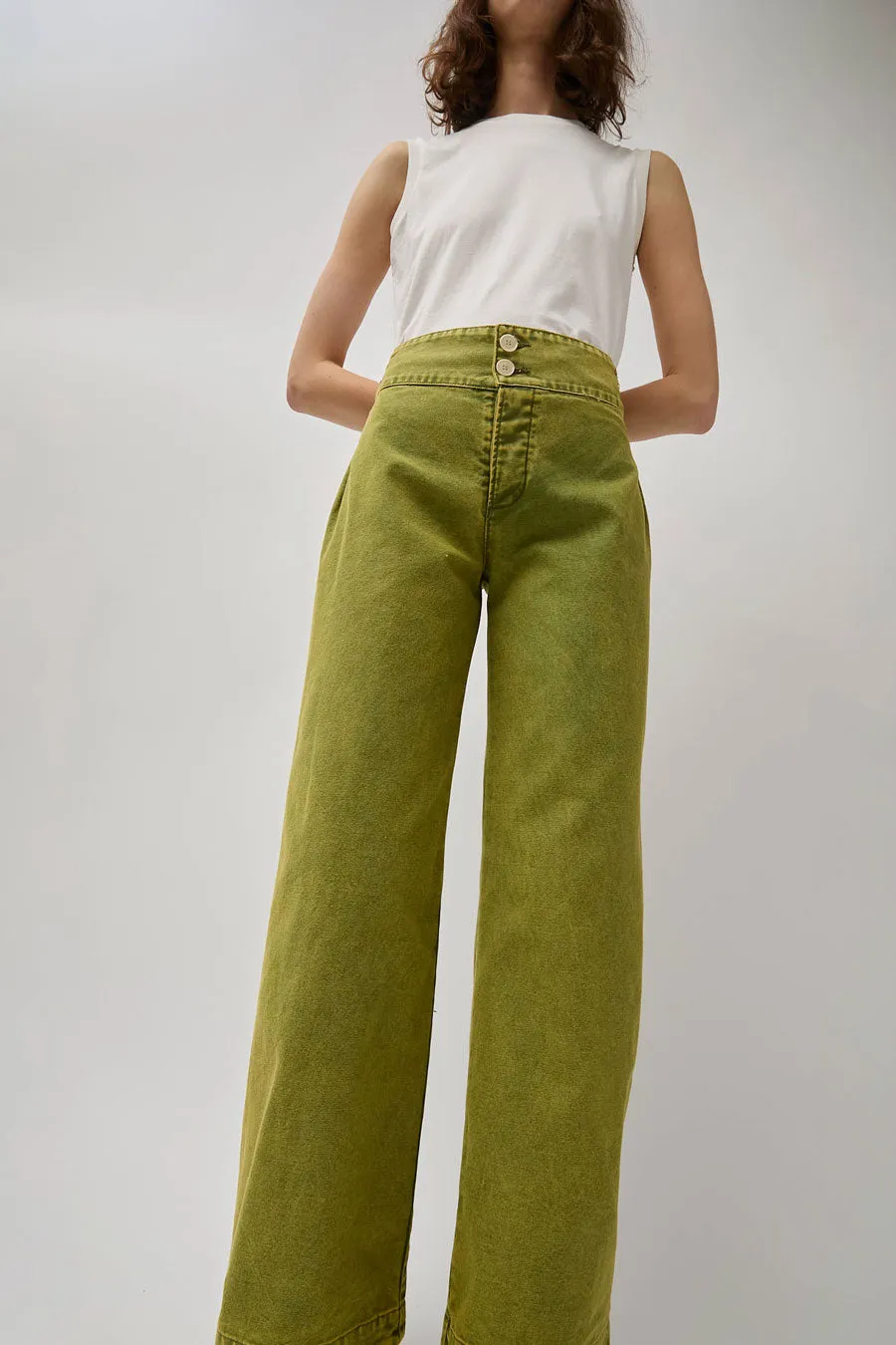 Emma Rothkopf Picnic Pant in Chartreuse sold by No. 6 product image thumbnail 3