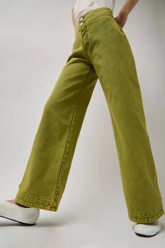 Emma Rothkopf Picnic Pant in Chartreuse sold by No. 6