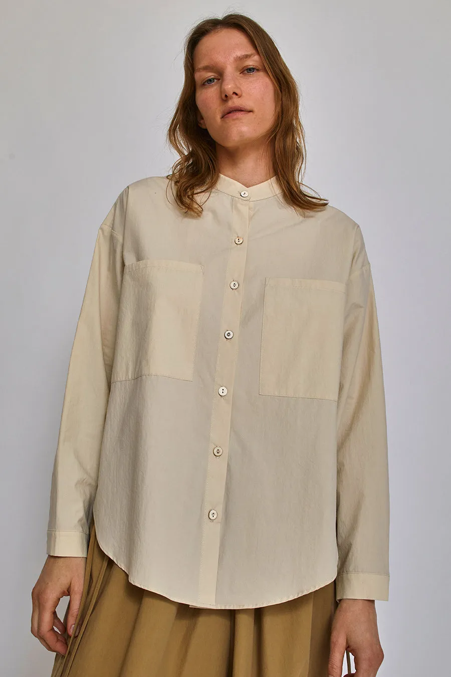 Modern Weaving Oversized Button Down in Eggshell sold by No. 6