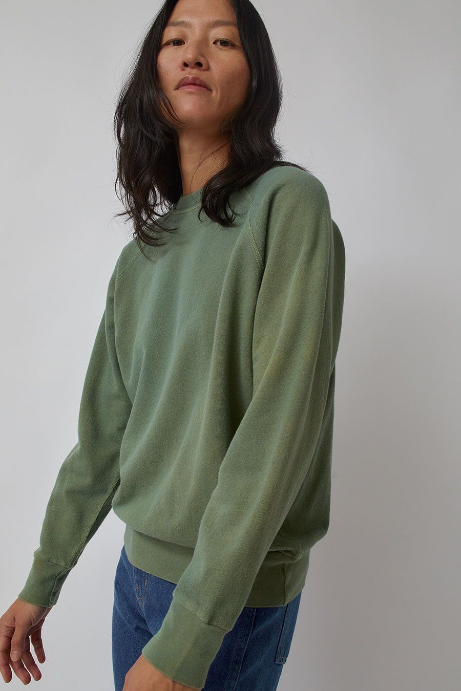 B Sides Crewneck Sweatshirt in Loden Green Botanical Dye sold by No. 6 product image thumbnail 3