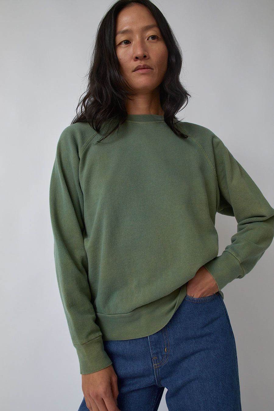 B Sides Crewneck Sweatshirt in Loden Green Botanical Dye sold by No. 6 product image thumbnail 2
