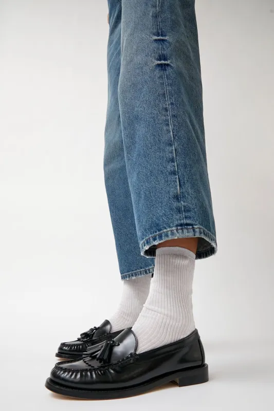 Maria La Rosa Organic Cotton Ribbed Socks in White sold by No. 6