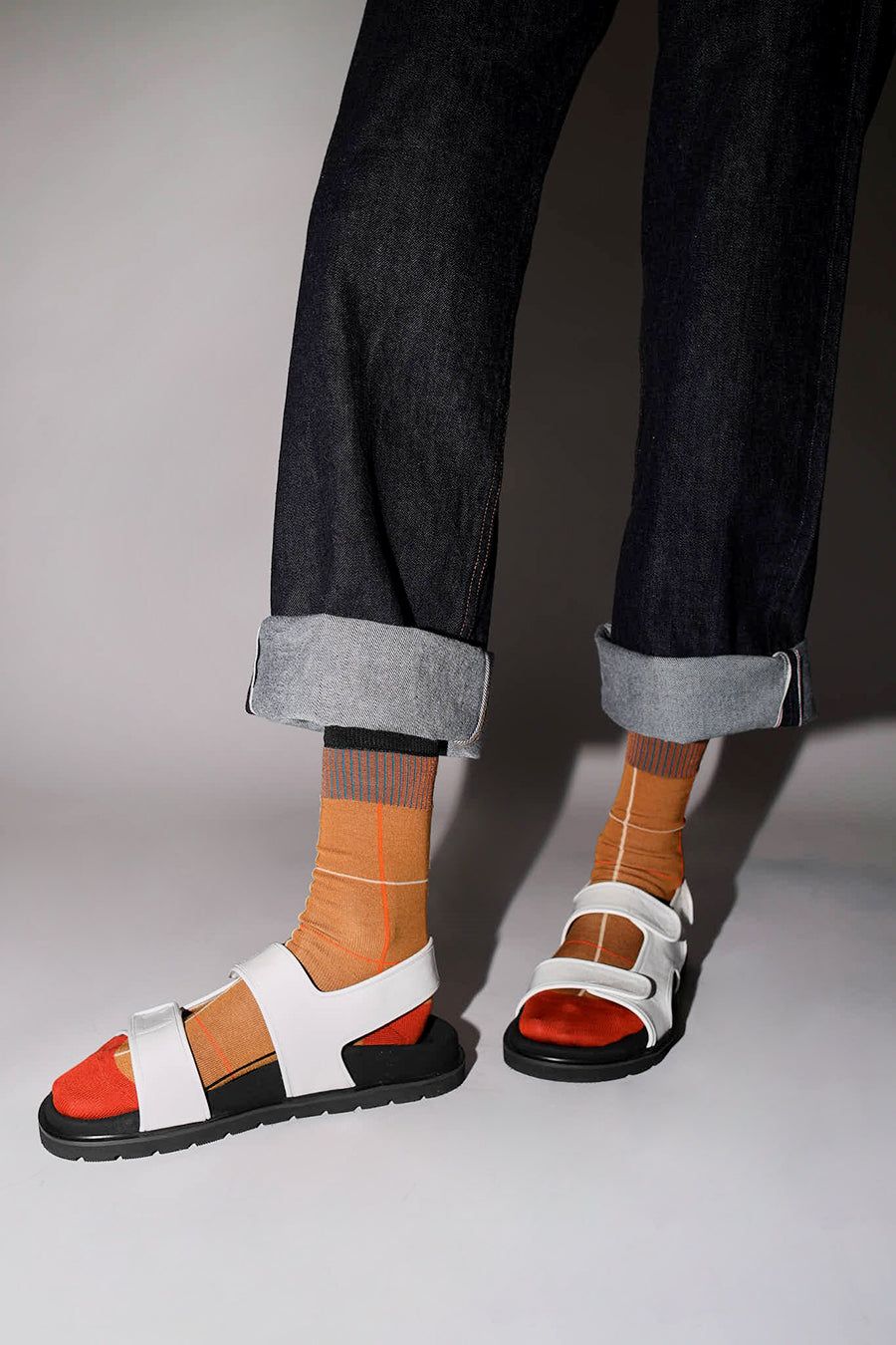 Exquisite J Finestrado Socks in Ochre sold by No. 6 product image thumbnail 3