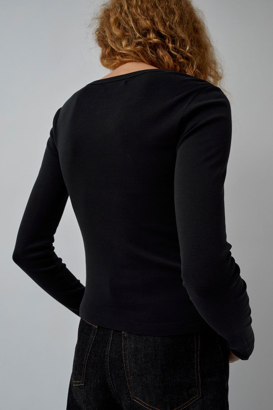 St. Agni Organic Cotton Long Sleeve Top in Black sold by No. 6 product image thumbnail 4