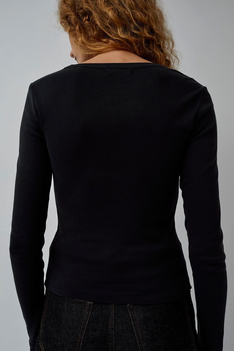St. Agni Organic Cotton Long Sleeve Top in Black sold by No. 6 product image thumbnail 5