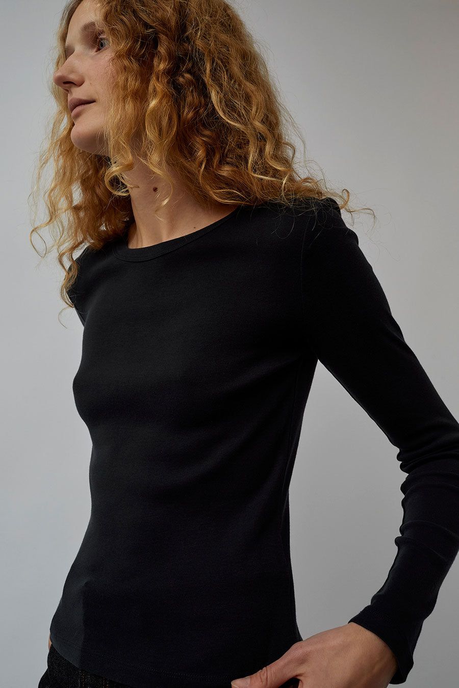 St. Agni Organic Cotton Long Sleeve Top in Black sold by No. 6 product image thumbnail 3