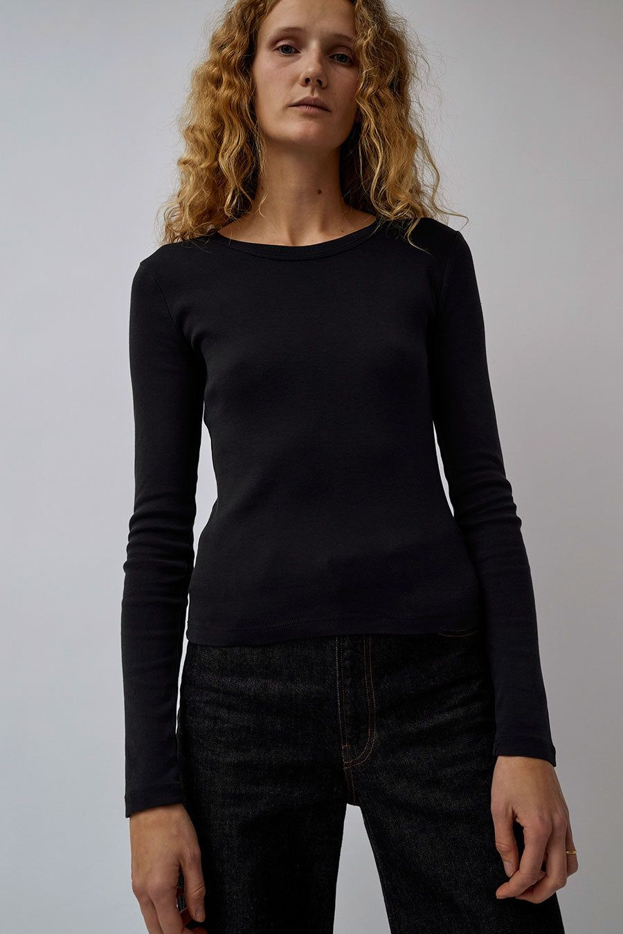 St. Agni Organic Cotton Long Sleeve Top in Black sold by No. 6 product image thumbnail 2