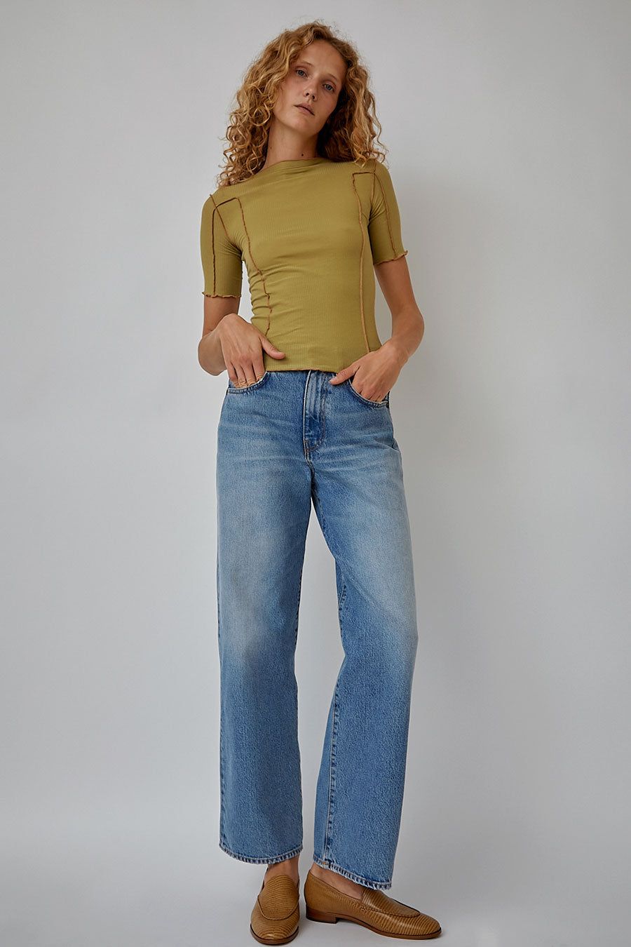 Baserange Omato Short Sleeve Tee in Sage Green sold by No. 6 product image thumbnail 6