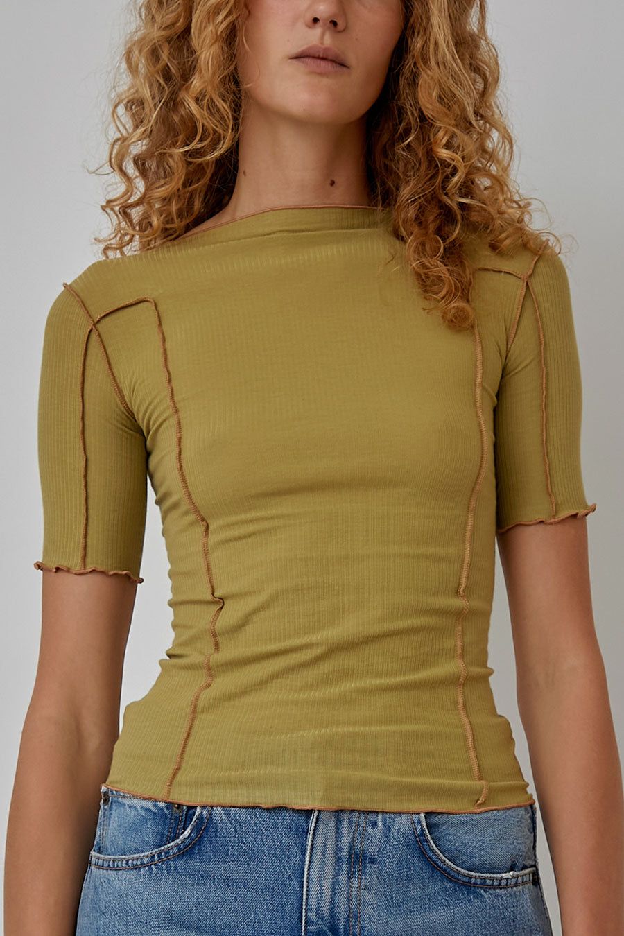 Baserange Omato Short Sleeve Tee in Sage Green sold by No. 6 product image thumbnail 2