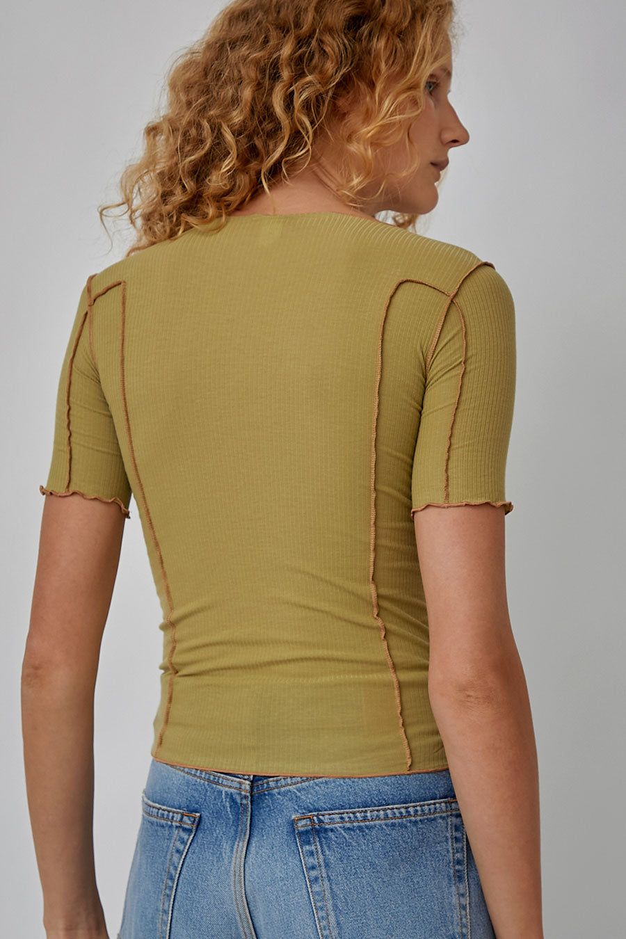 Baserange Omato Short Sleeve Tee in Sage Green sold by No. 6 product image thumbnail 3