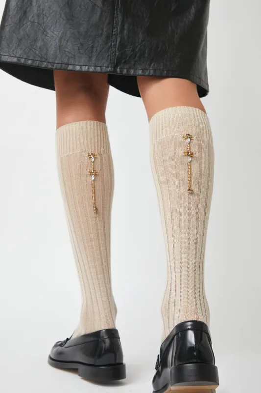 Maria La Rosa College by Night Socks in Natural sold by No. 6