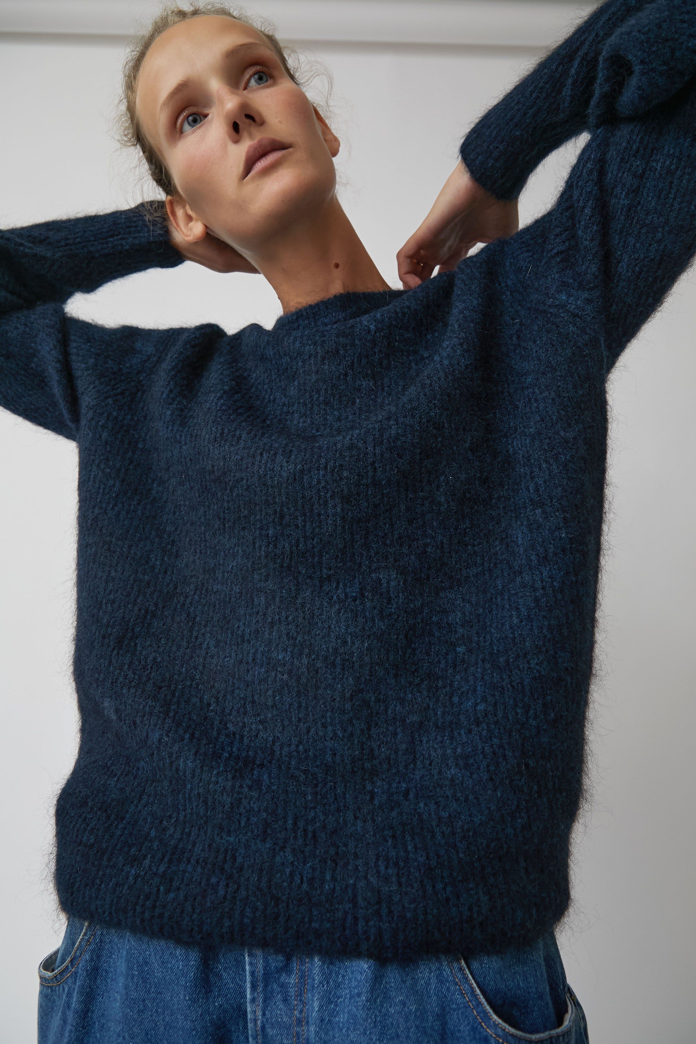 Sayaka Davis Cocoon Sweater in Indigo sold by No. 6