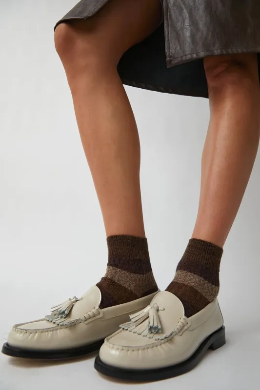 Maria La Rosa Space Dye Stripe Socks in Brown made by No. 6