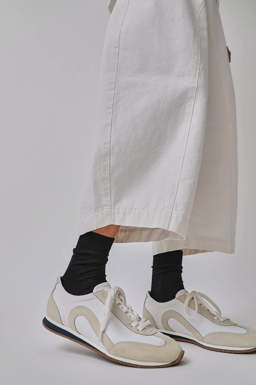 Maria La Rosa Silk Ribbed Ankle Socks in Nero sold by No. 6