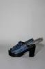 No.6 Simone Clog on Platform in Blue Snake on Black Base sold by No. 6
