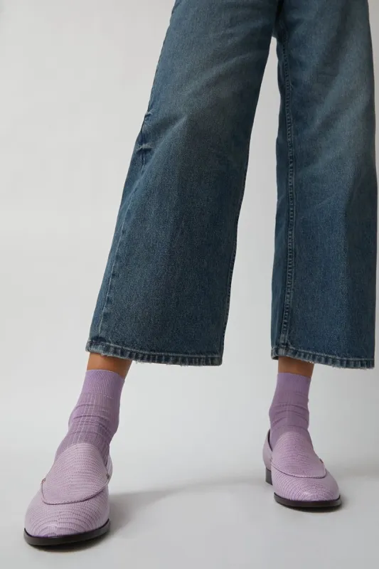 Maria La Rosa Ribbed Ankle Socks in Lilla sold by No. 6