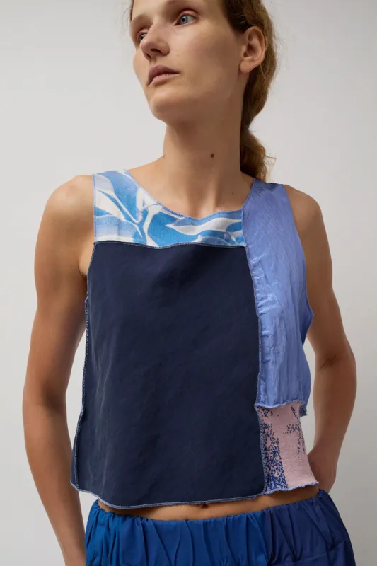 Vladimir Karaleev Arum Top in Blue Mix sold by No. 6