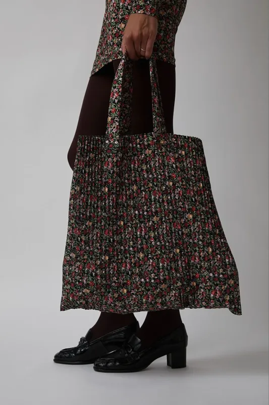 Marios Pleated Tote Bag in Floral sold by No. 6